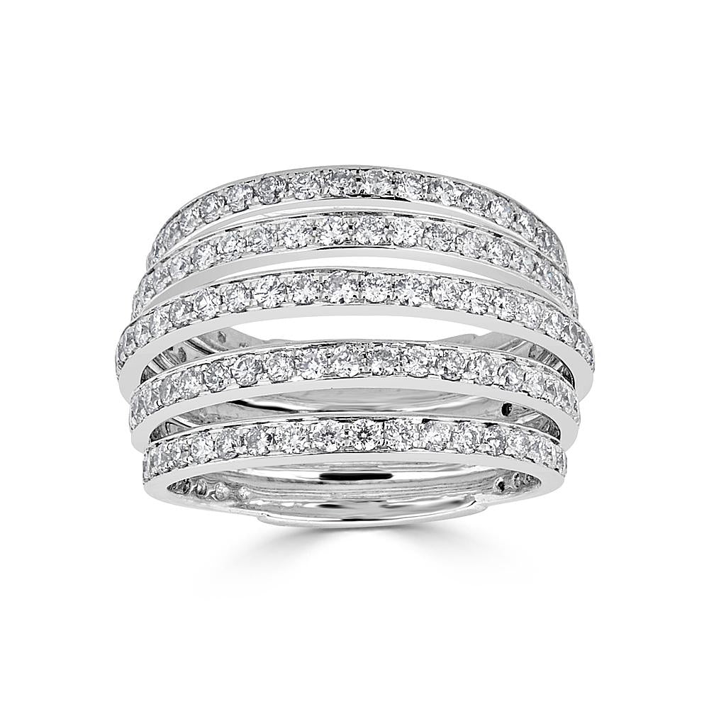 5 Row Pave Diamond Ring