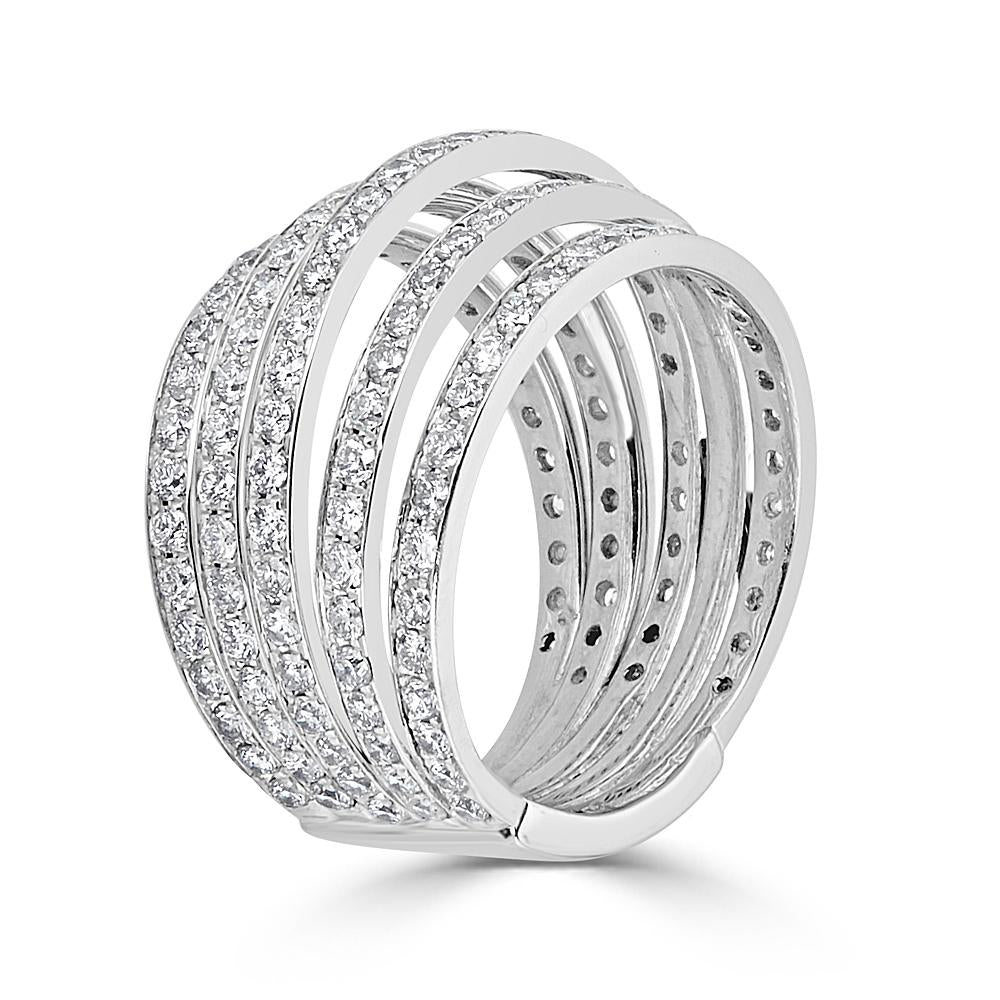 5 Row Pave Diamond Ring