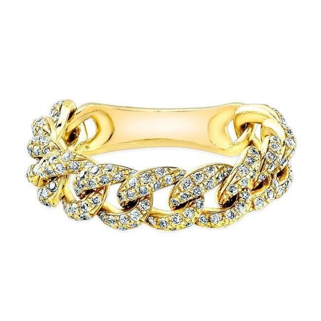 Pave Diamond Chain Link Ring