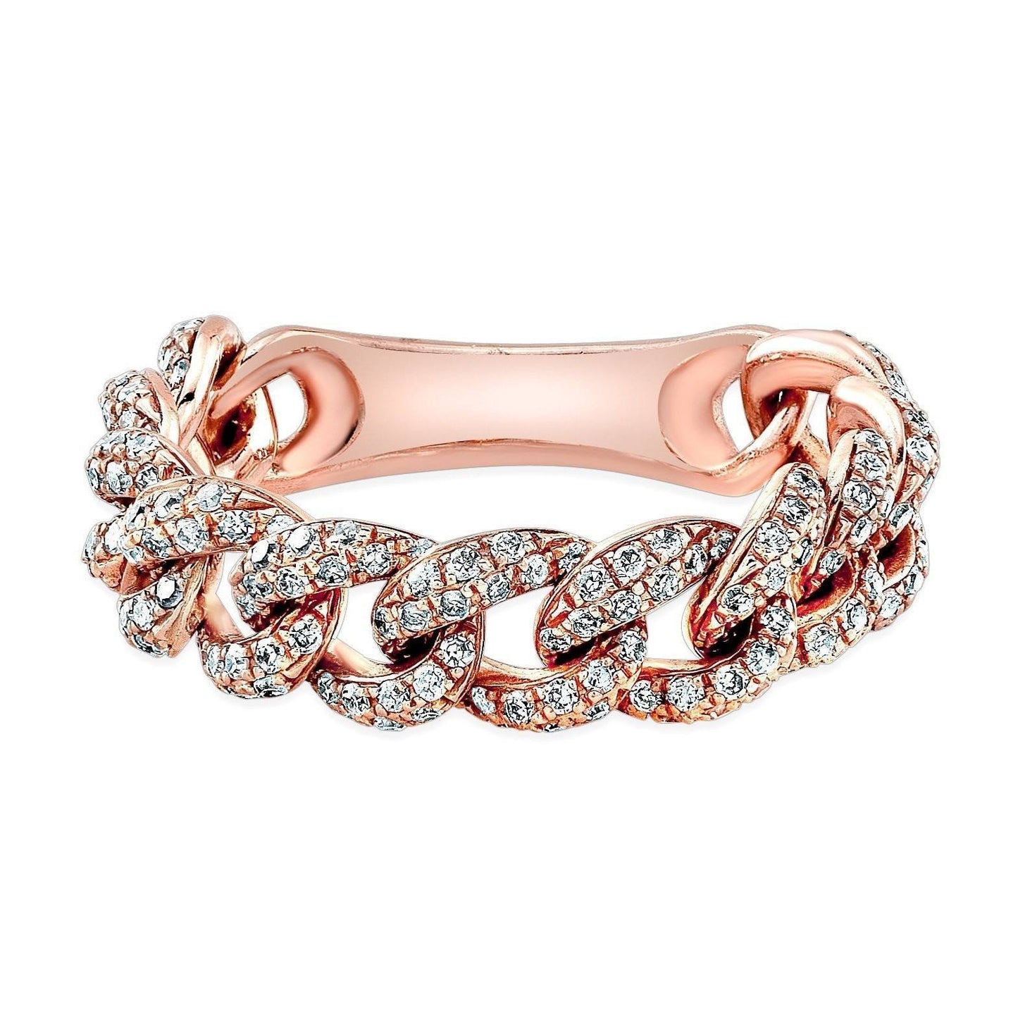 Pave Diamond Chain Link Ring