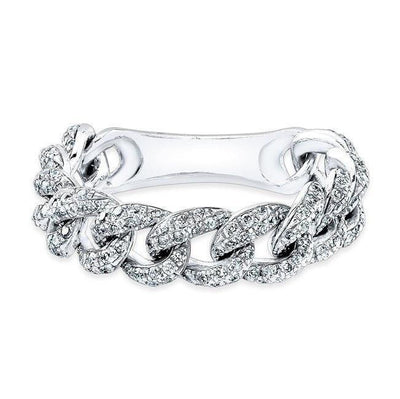Pave Diamond Chain Link Ring
