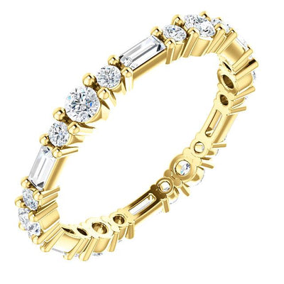 Baguette and Cluster Diamond Eternity Band