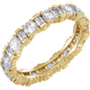 Round and Baguette Diamond Alternating Eternity Band
