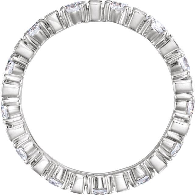 Round and Baguette Diamond Alternating Eternity Band