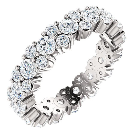 Round Diamond Cluster Eternity Band