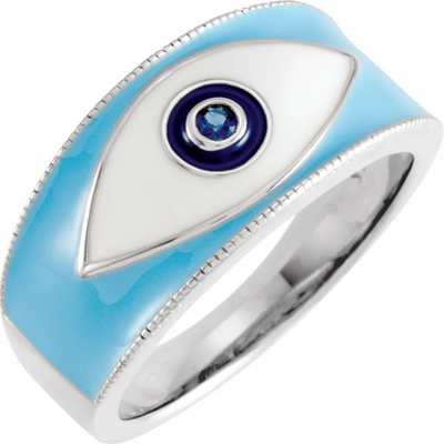 Enamel Evil Eye Ring