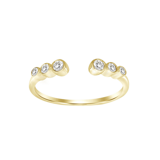 Bezel Set Diamond Open Ring