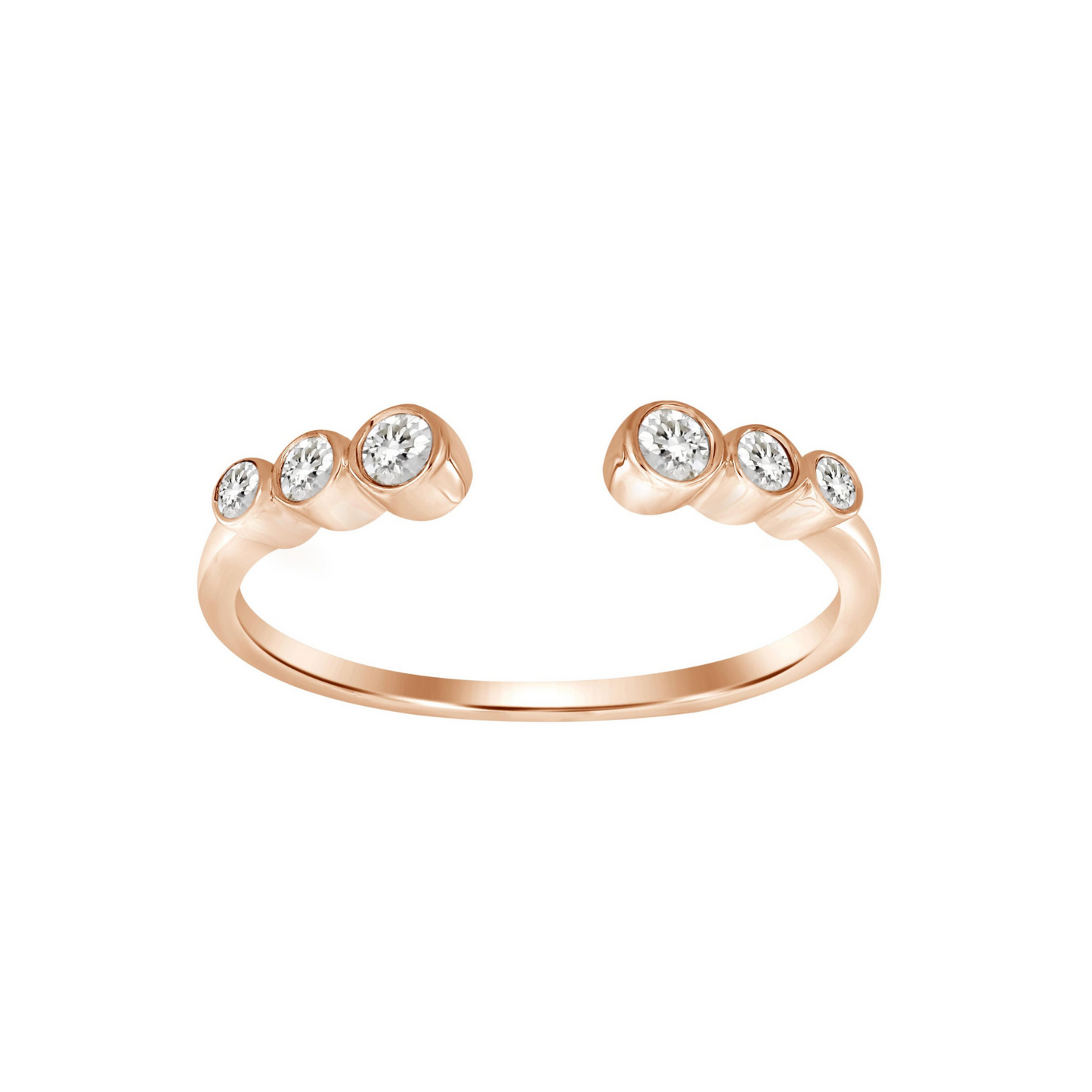 Bezel Set Diamond Open Ring