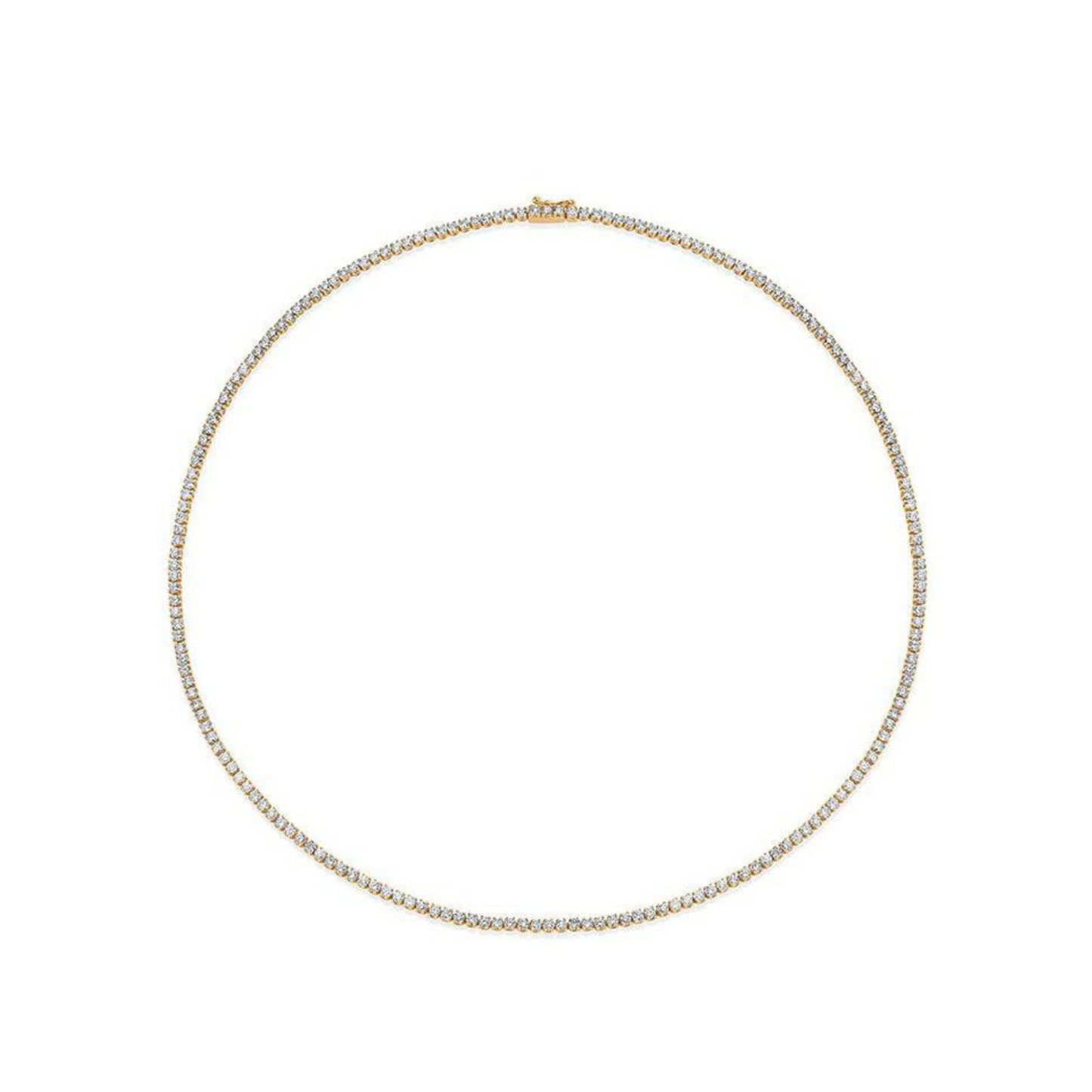 Petite Yellow Gold Tennis Necklace