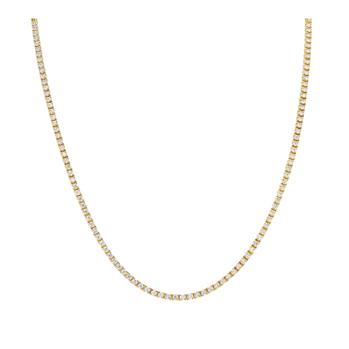 Petite Yellow Gold Tennis Necklace