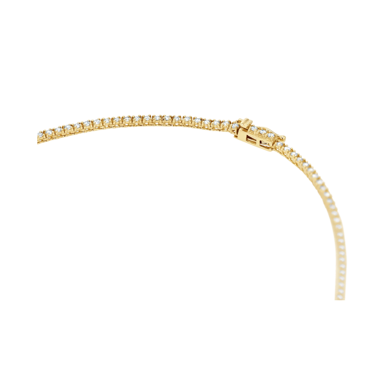 Petite Yellow Gold Tennis Necklace