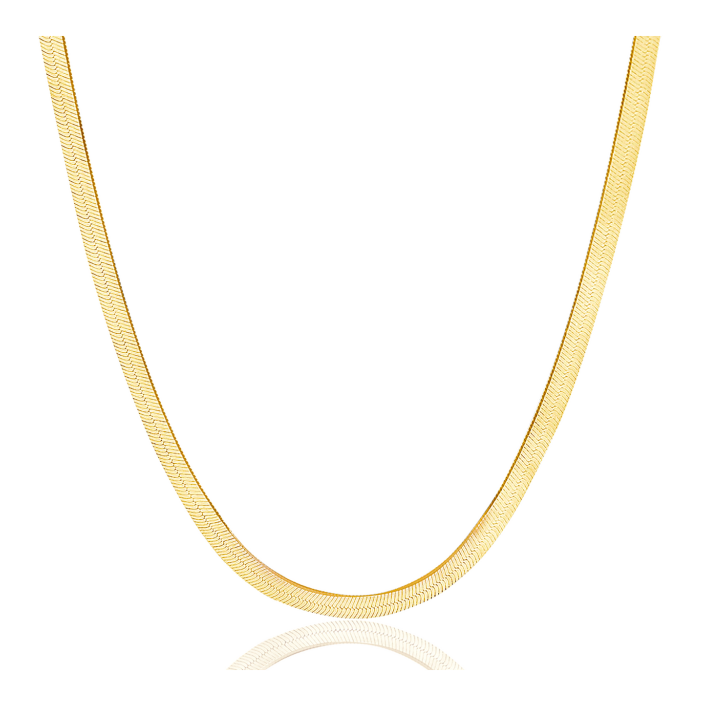 14k Yellow Gold Herringbone Necklace