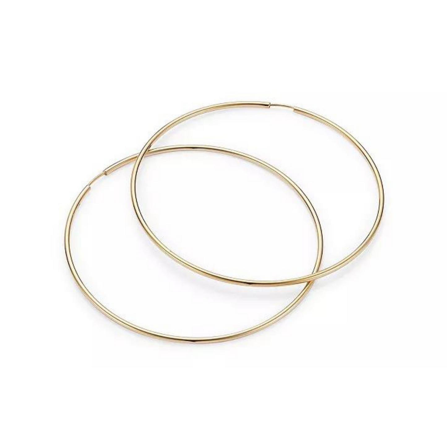 Infinity Yellow Gold Hoops