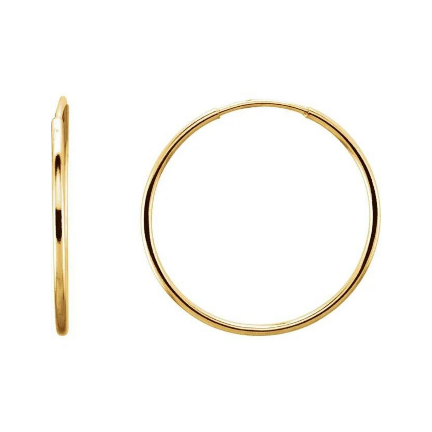 Infinity Yellow Gold Hoops