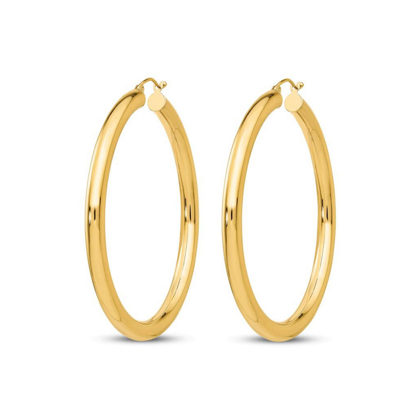 14k Yellow Gold Tube Hoops