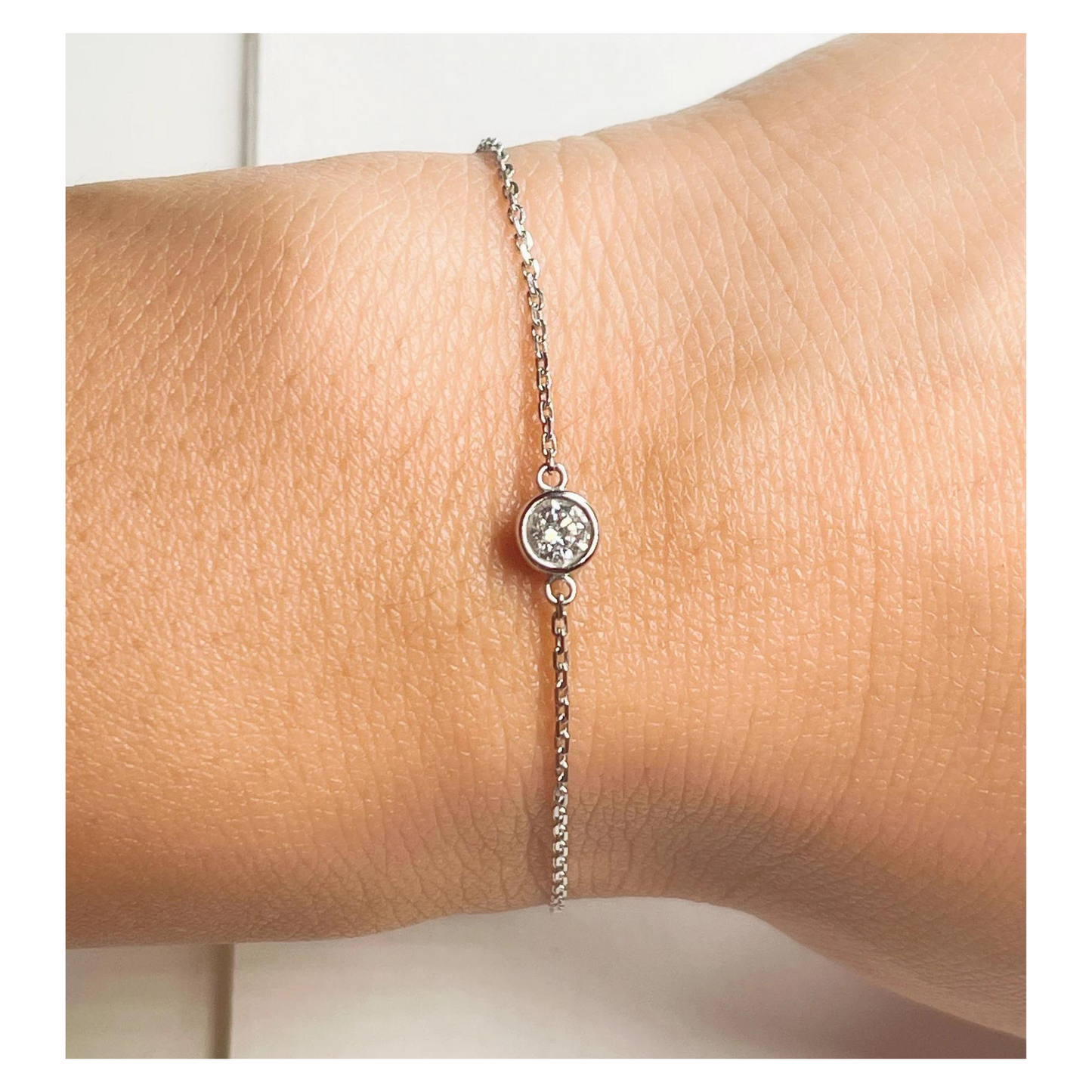 Single Bezel Set Diamond Bracelet