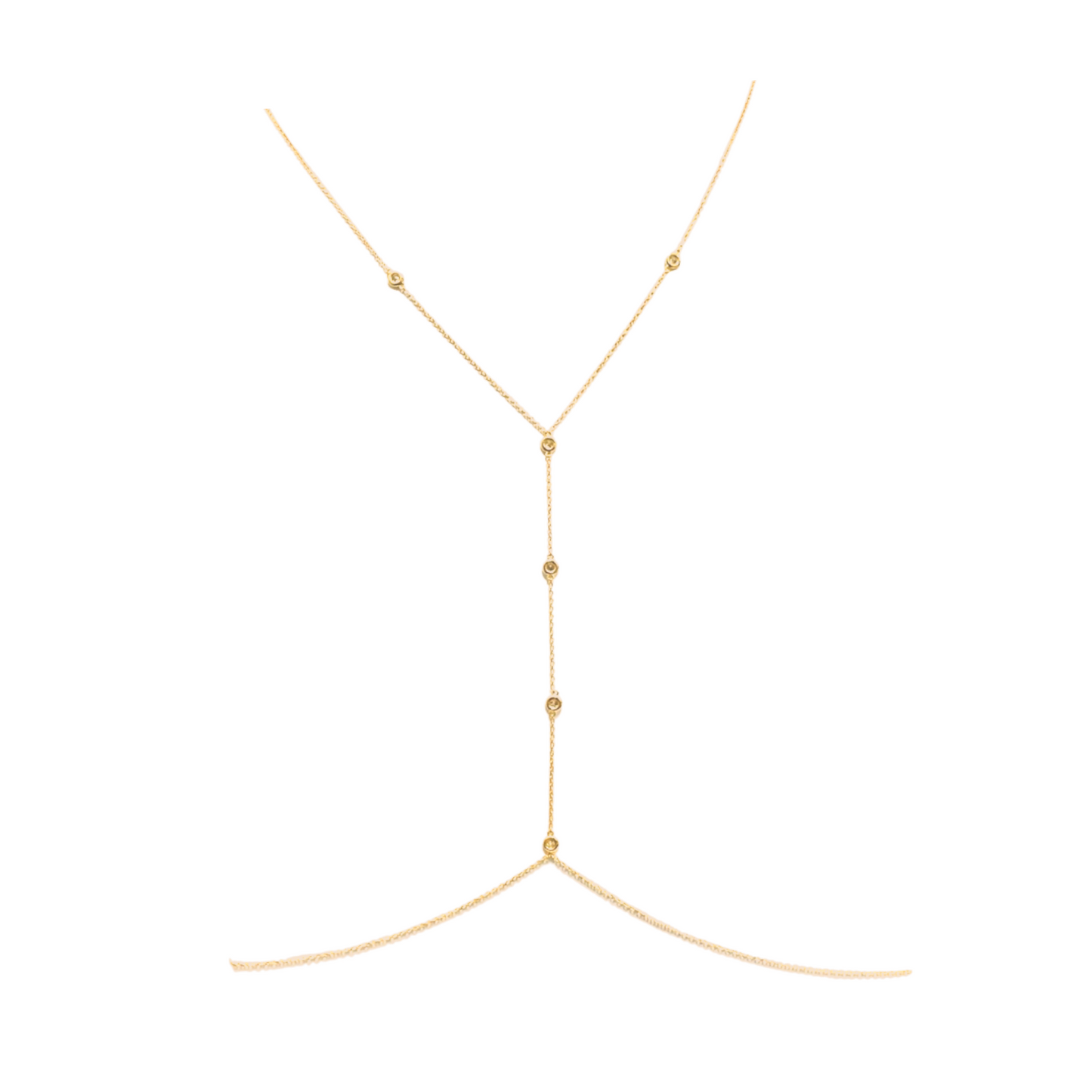 14k Yellow Gold Body Chain with Diamonds