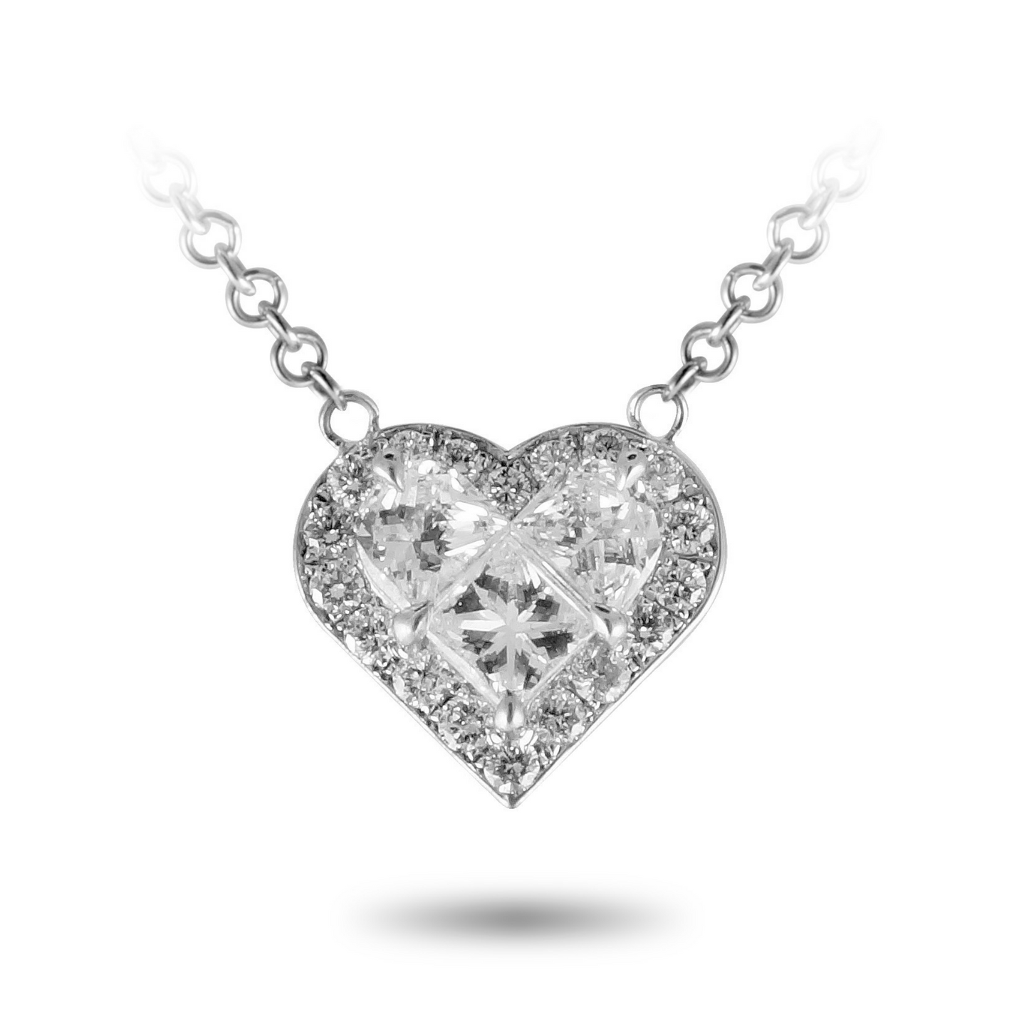 Pave Necklace with Heart Diamond Pendant