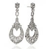 Art Deco Dangle White Gold and Diamond Earrings