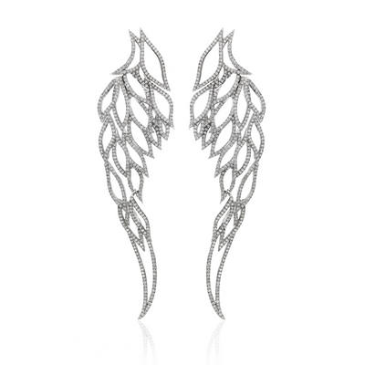 Angel Wing Earrings with Diamonds