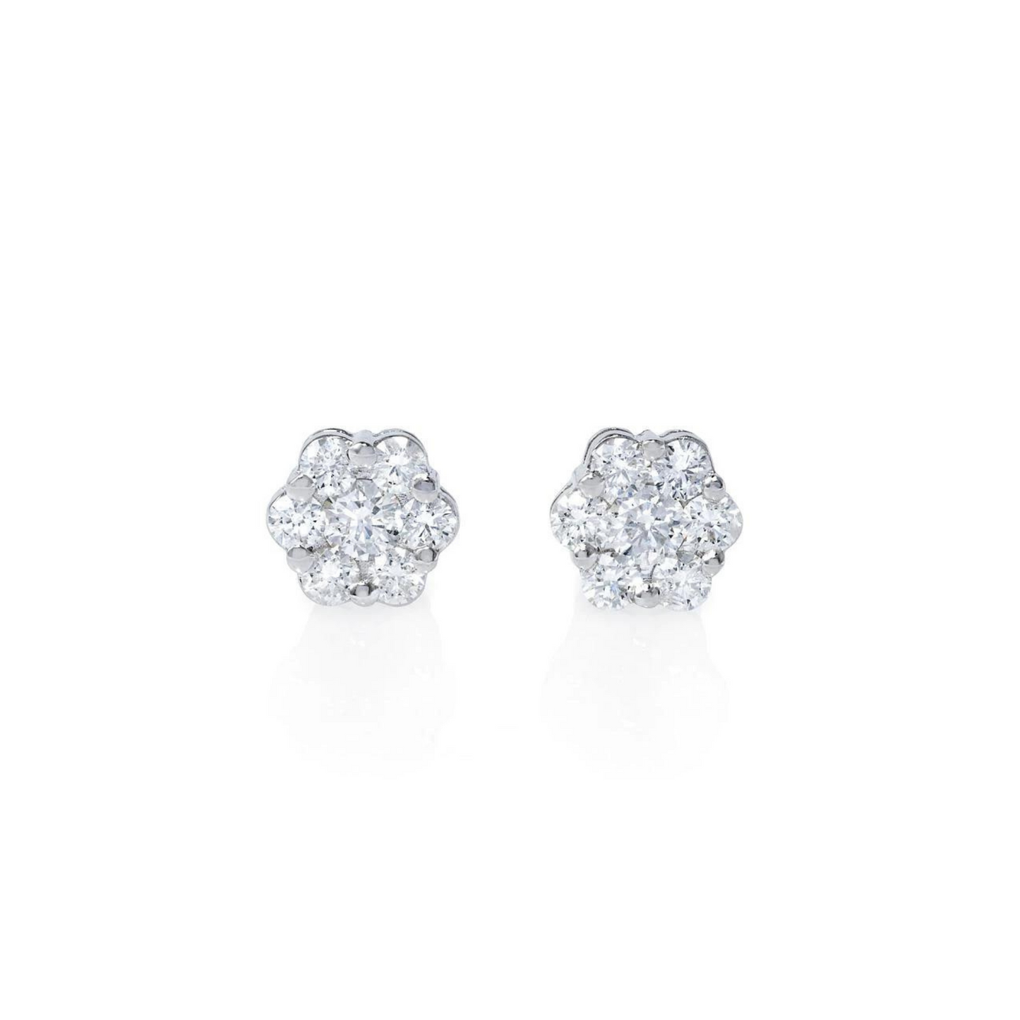 Cluster Diamond Stud Earrings