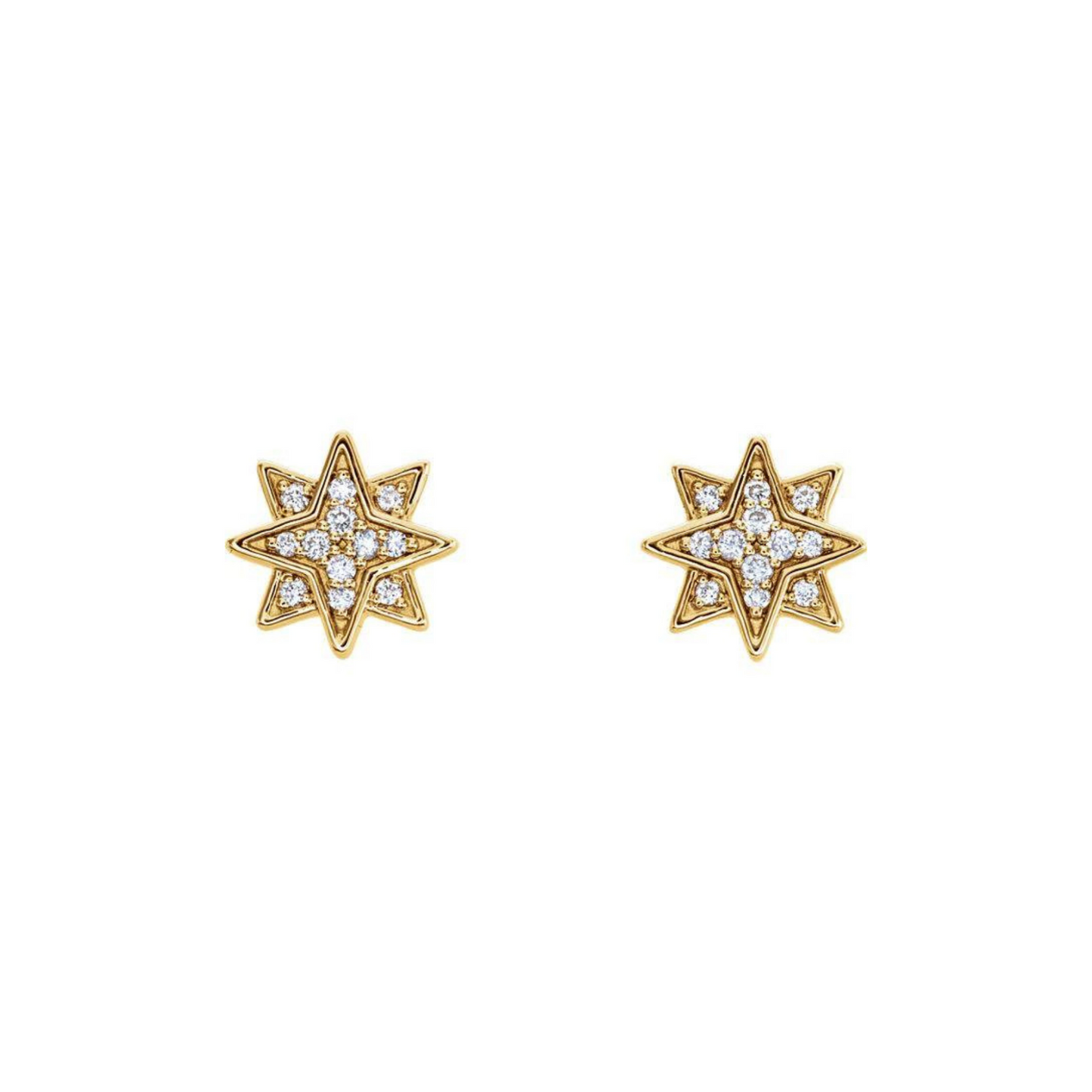 Pave Diamond Starburst Stud Earrings