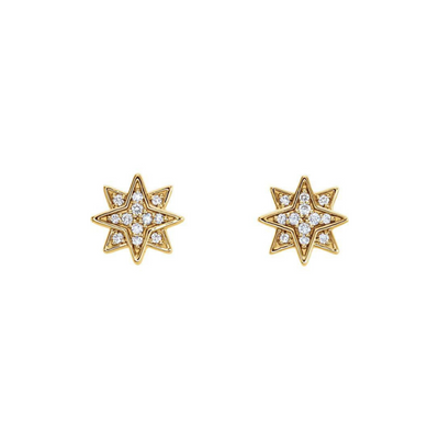 Pave Diamond Starburst Stud Earrings