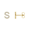 Pave Diamond Initial Letter Single Earring