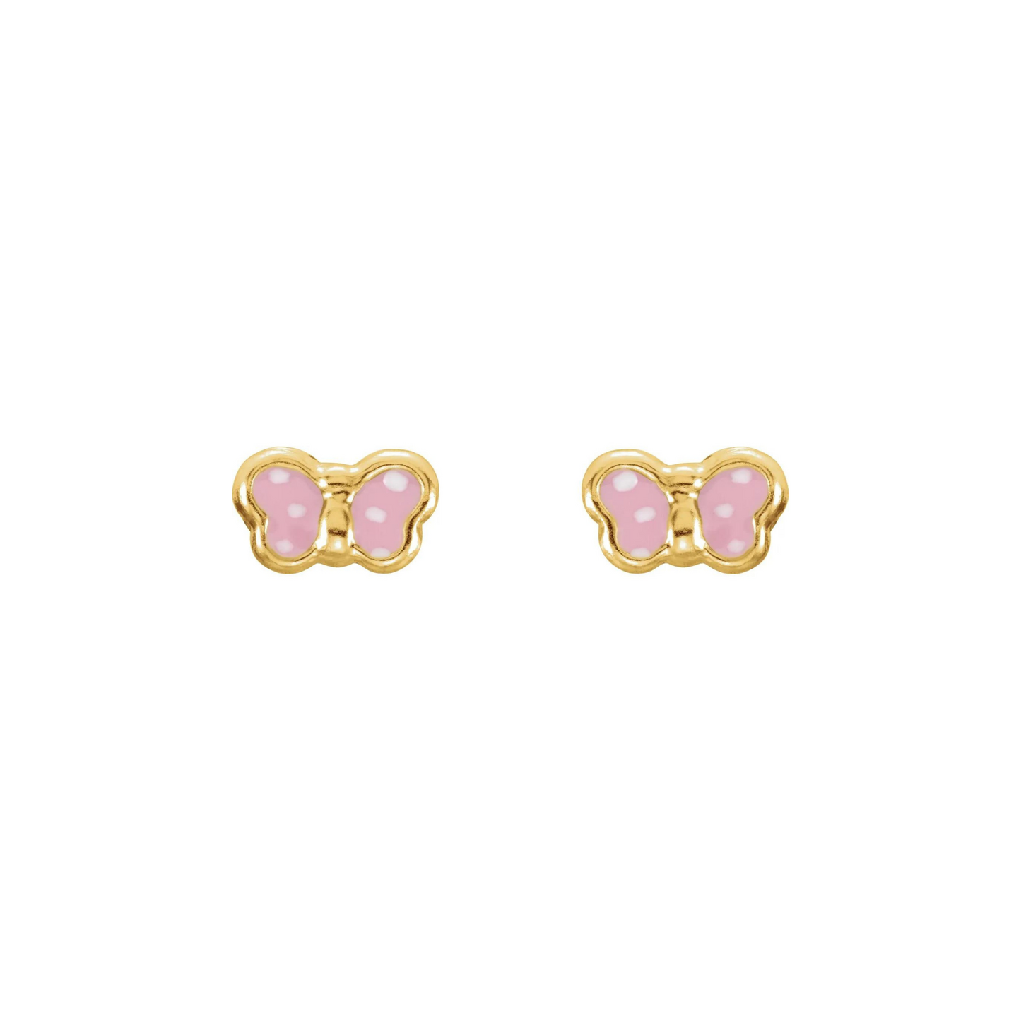 14k Yellow Gold Butterfly Earrings