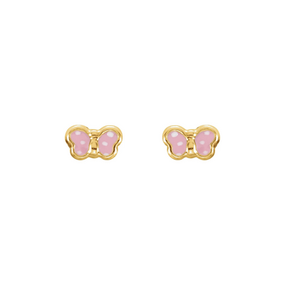 14k Yellow Gold Butterfly Earrings