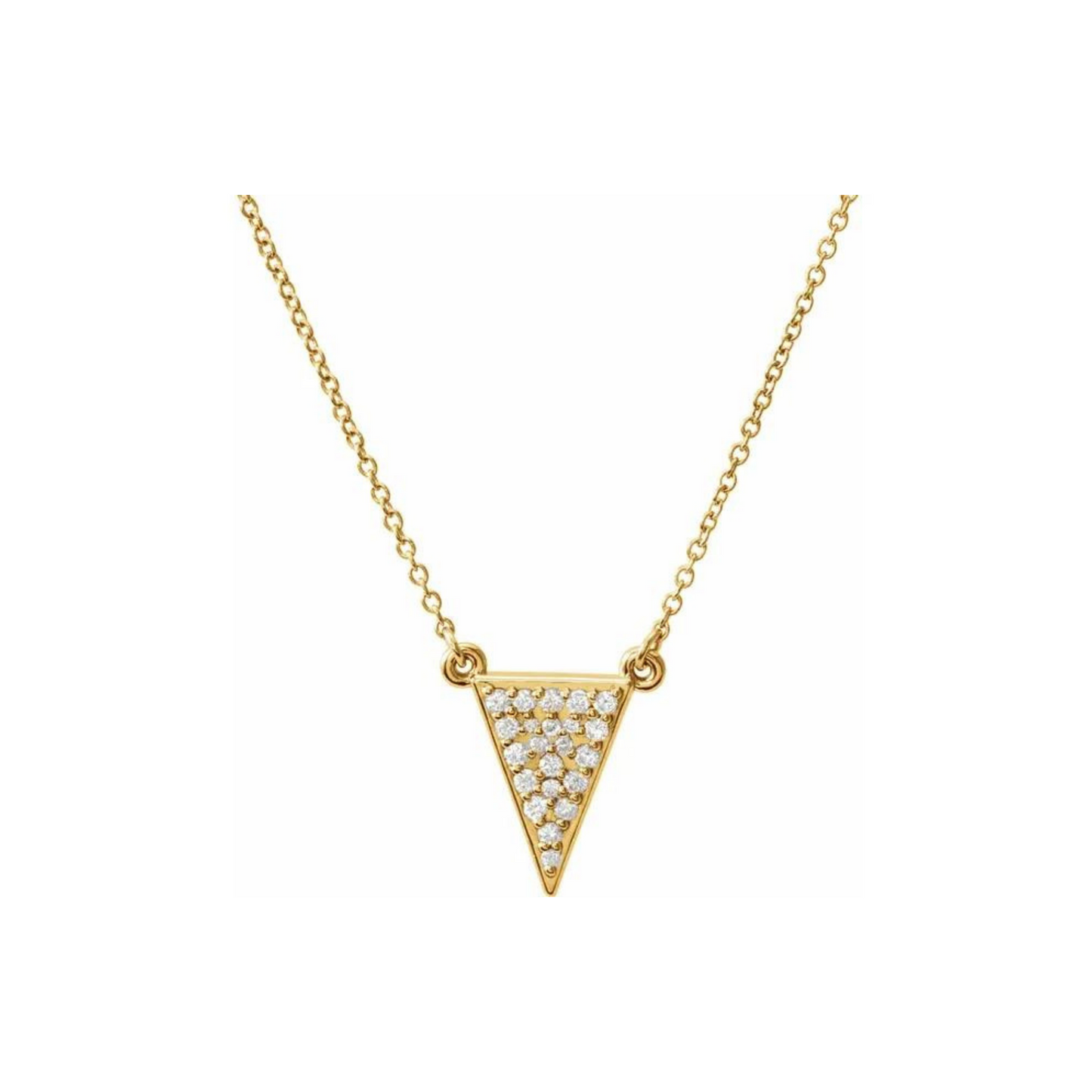 Pave Diamond Triangle Necklace