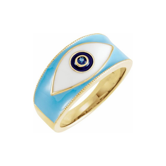 Enamel Evil Eye Ring