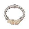 Art Deco White Gold and Diamond Bracelet with Fresh Water Pearls